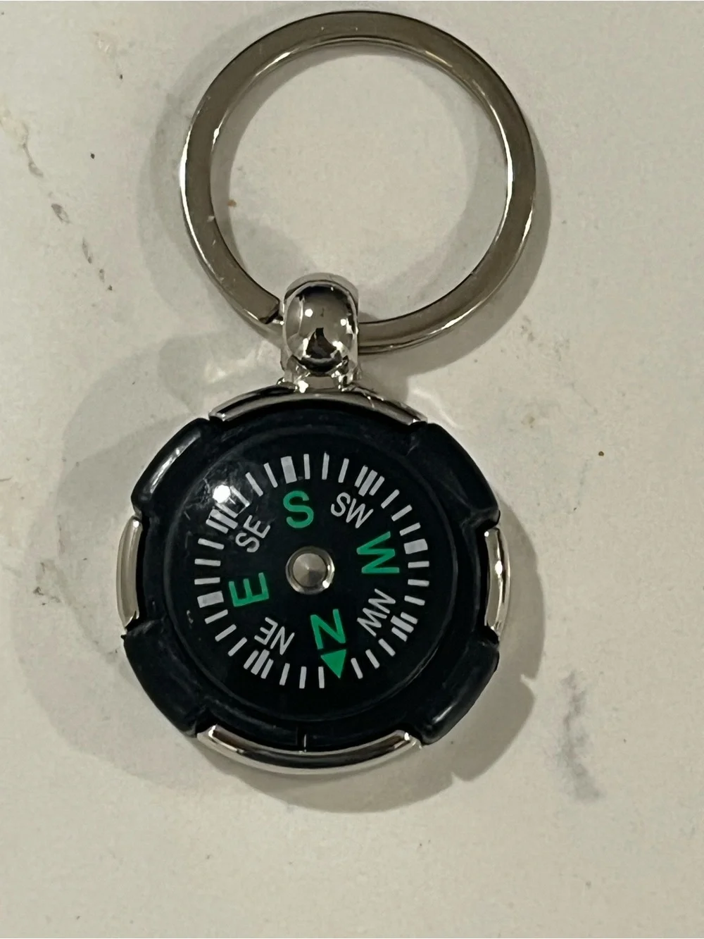 IronWay Black Keychain Compass with Green Markings. Never lose Your Way. NWT